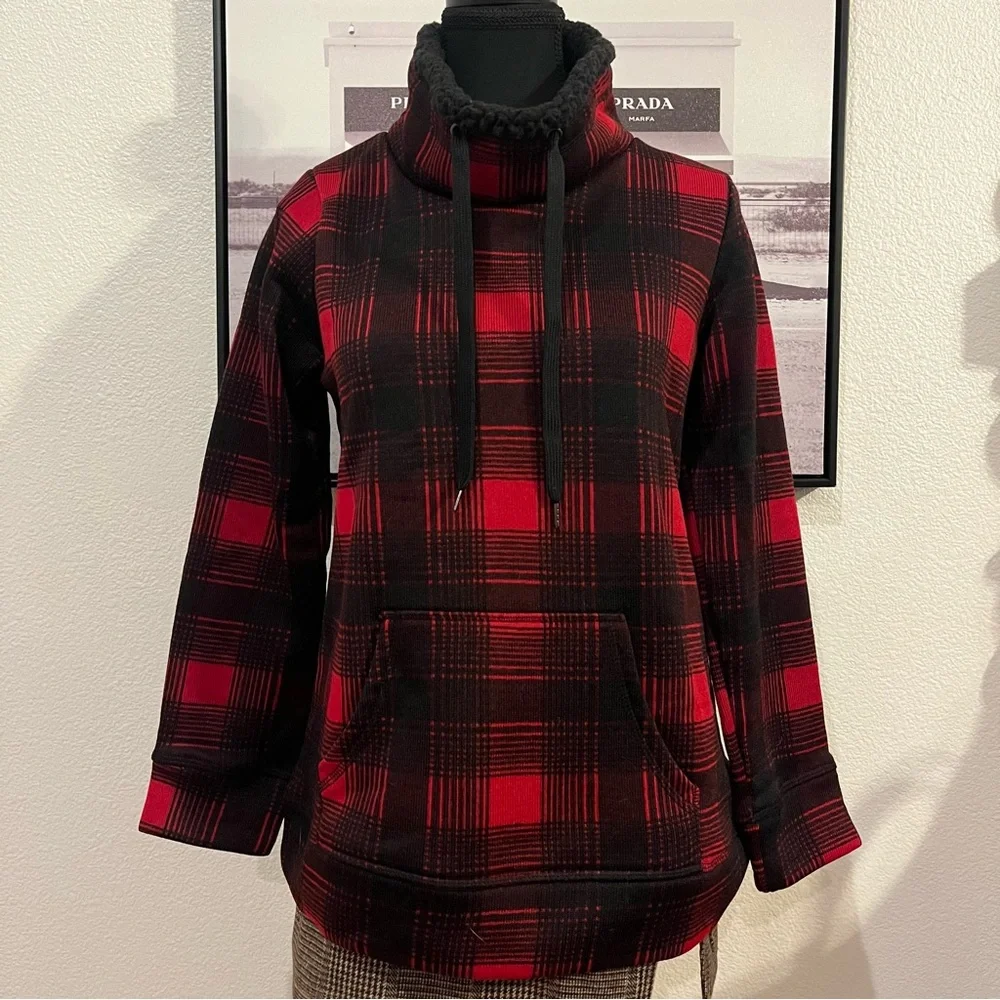 St Johns Bay Active plaid fleece pullover - Picture 2 of 3